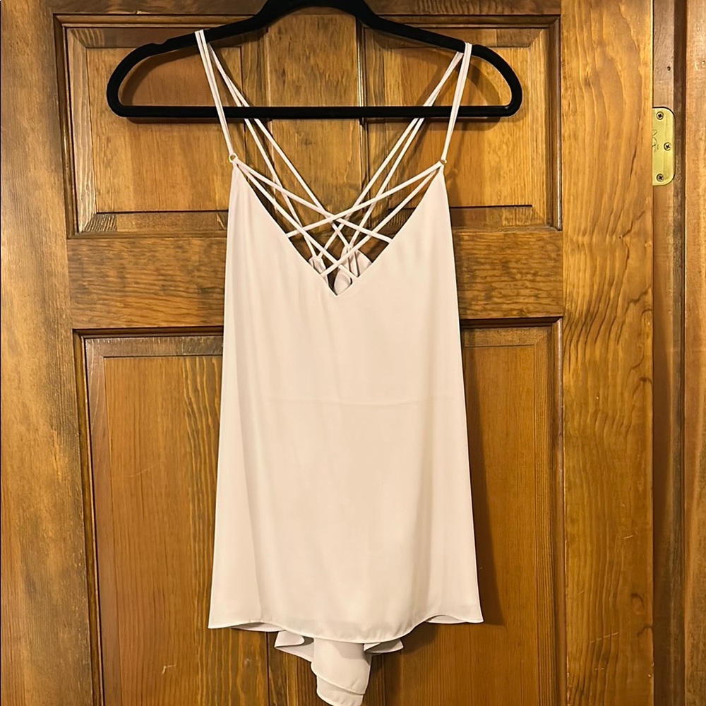 Express Strappy Light Pink Tank, Medium